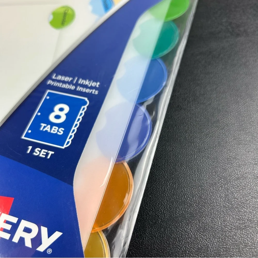 Avery 8 Tab Insertable Style Edge Plastic Dividers 11201 **Lot of 4**